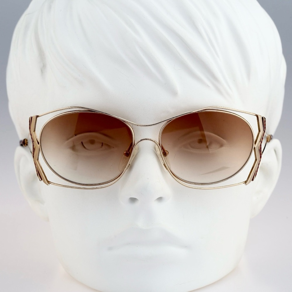 Vintage Paloma Picasso For Vienna Line 3707 Sunglasses Rhinestones